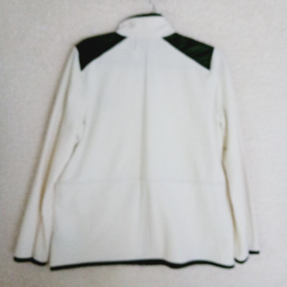 Jacket Women Ralph Lauren Ivory Olive Zipper Pockets Snap Cuffs Logo Size XL - Picture 2 of 9